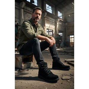 Brahma Bravo II Mens Black Waterproof Leather Work Boots Wide 13W Oil Resistant